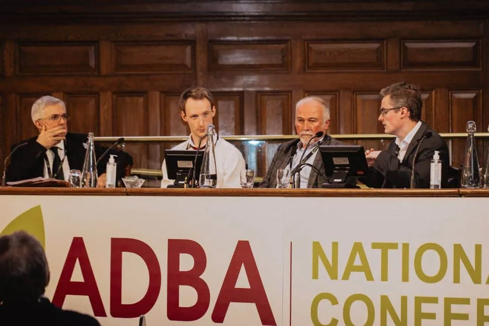 Chris Huhne moderating a panel at the ADBA National Conference